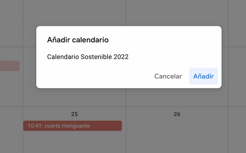 Agregar el Calendario Sostenible es muy fácil